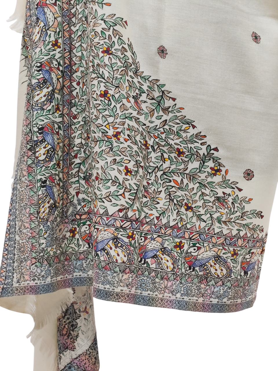 Handpainted Madhubani Pashmina Shawl – A Timeless Masterpiece